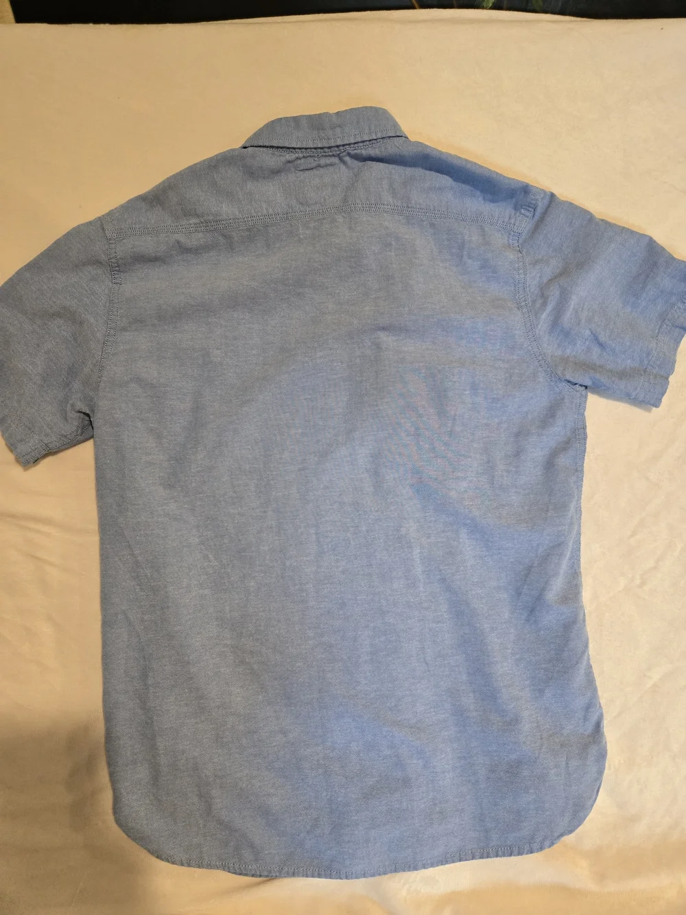 Levi's Men's Light Blue Short-Sleeve Button-Up Shirt Pocket Cotton